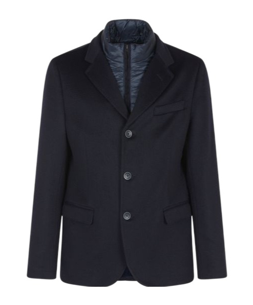 Herno Cashmere Padded Insert-detail Blazer In Black