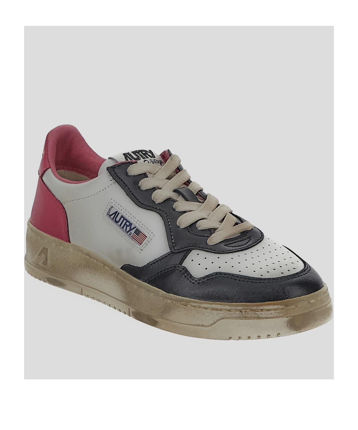 Shop Autry Super Vintage Panelled Sneakers In Gray