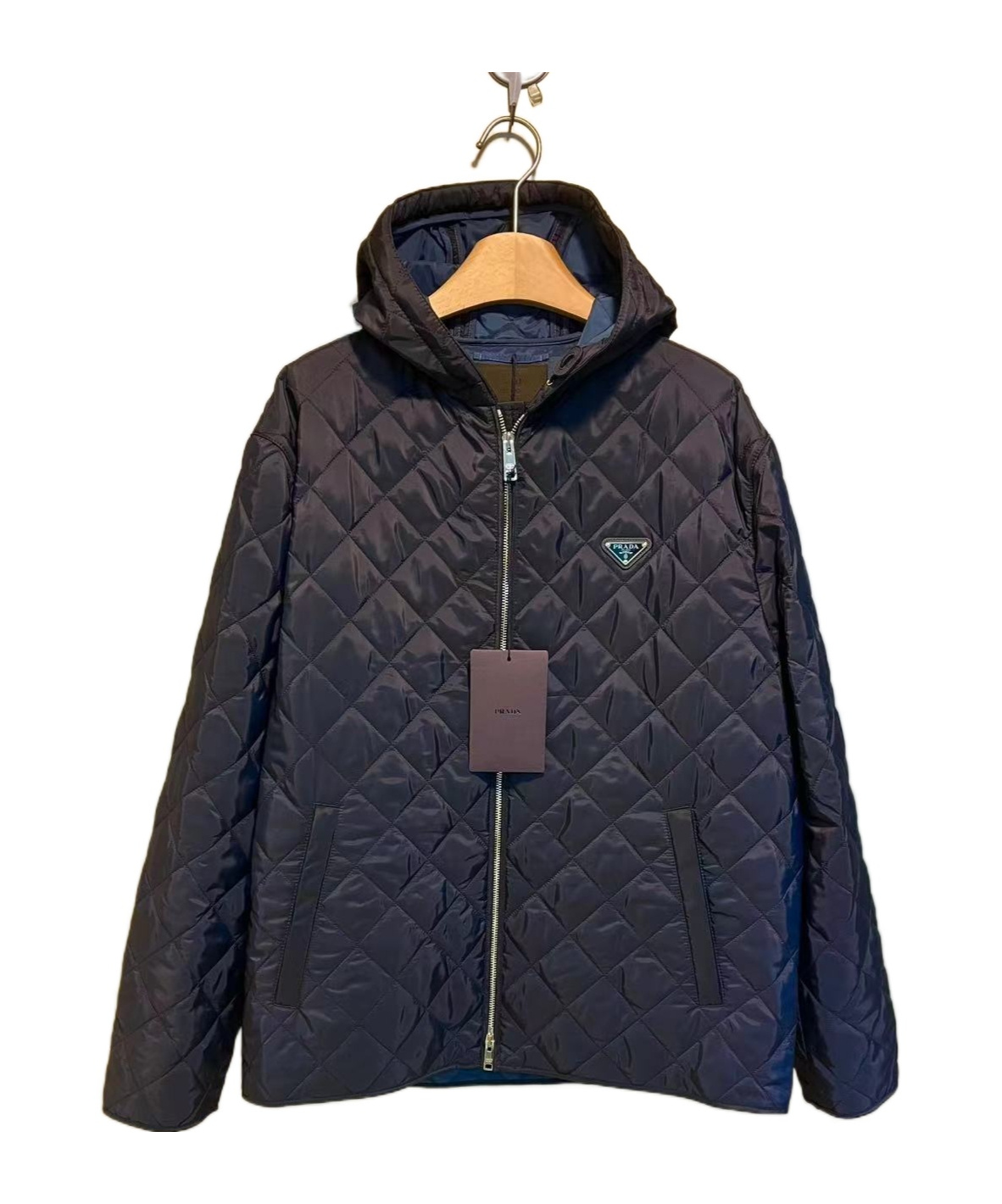 Prada Hooded Cotton Jacket In Brown