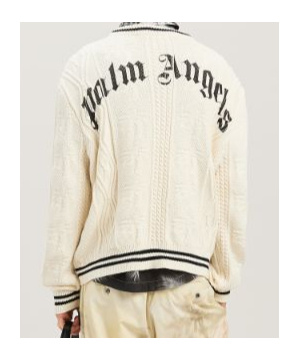 Palm Angels Curved-logo Cable-knit Sweater In White