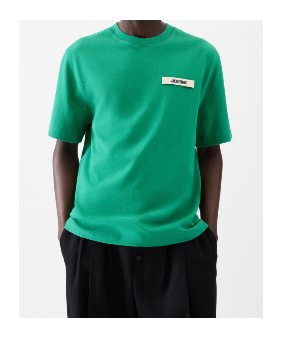Jacquemus Grosgrain Logo T-shirt In Green