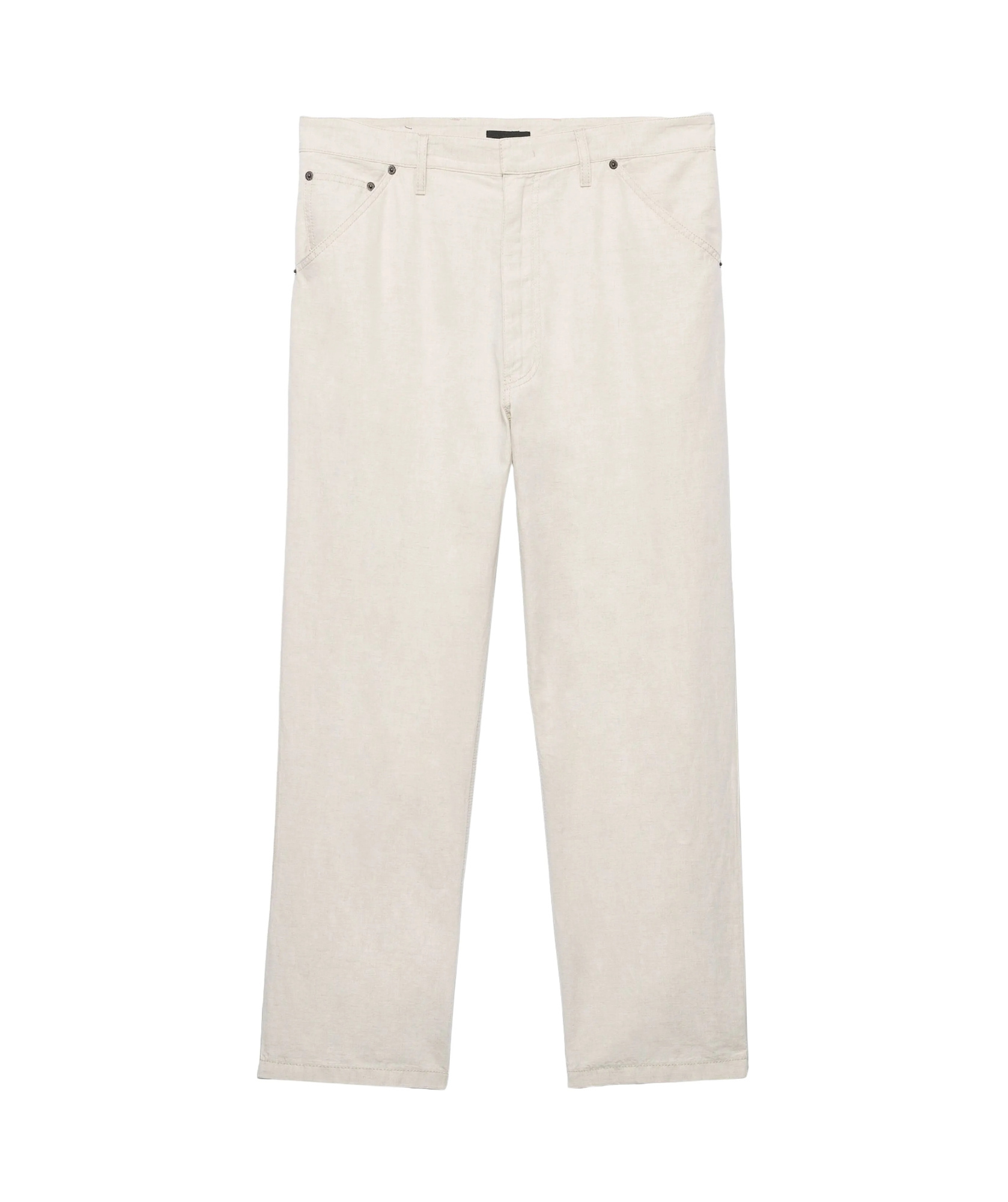 Prada Ivory Chambray Pant In Nude