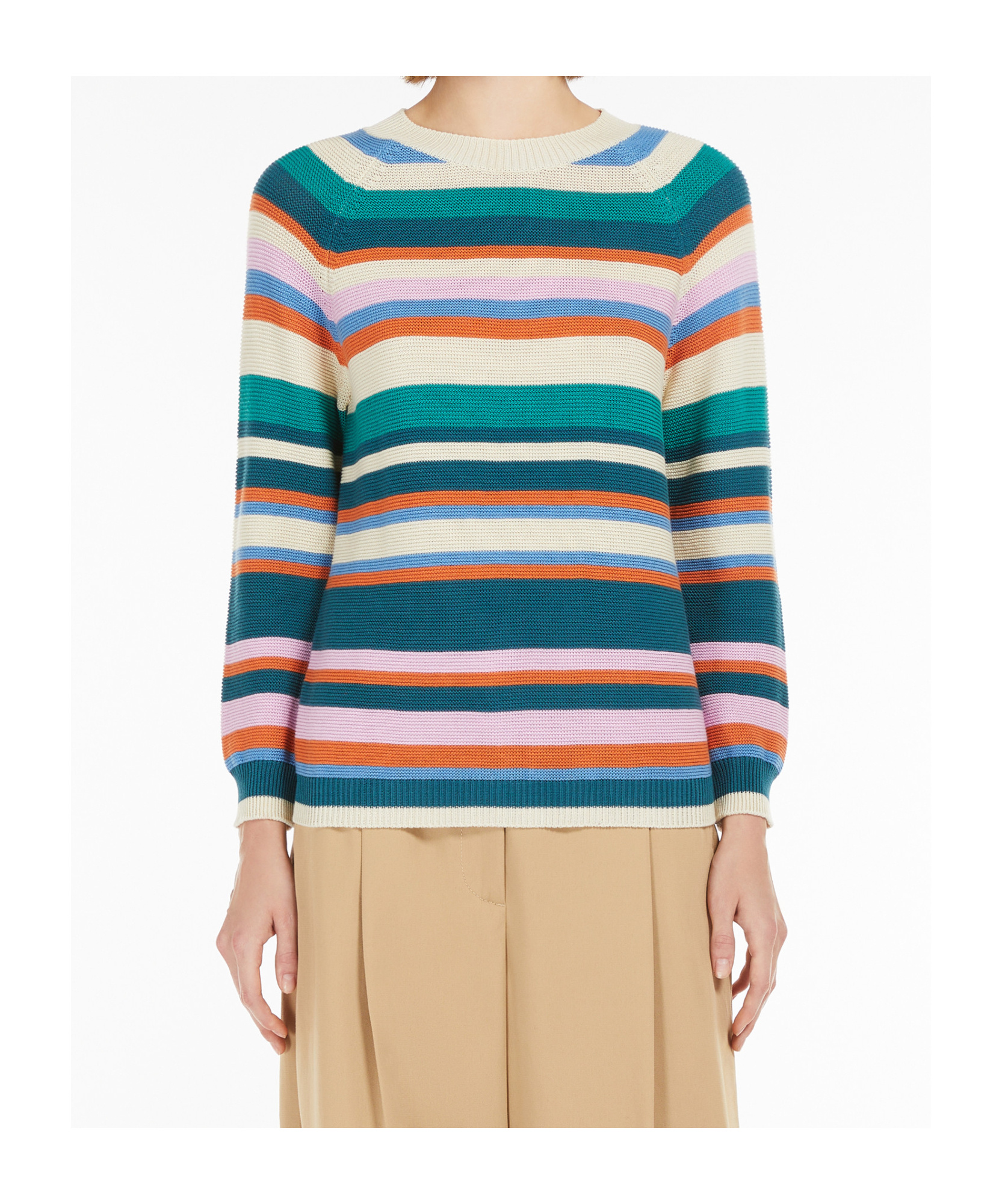 Weekend Max Mara Linz Striped Raglan-sleeve Sweater In Multicolor