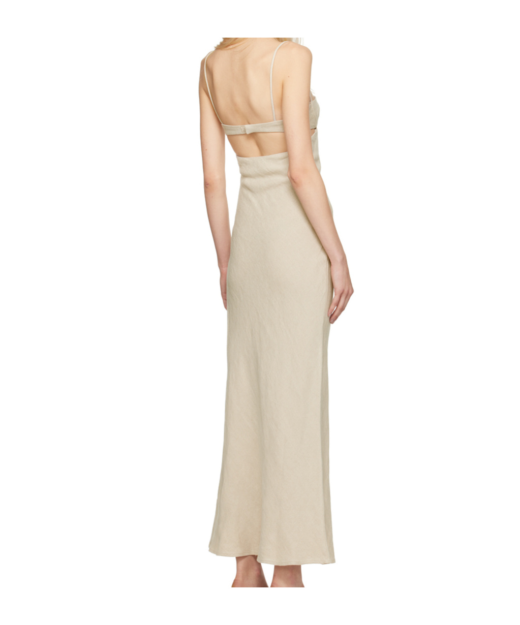 St Agni Beige Resort Maxi Dress In Neutral