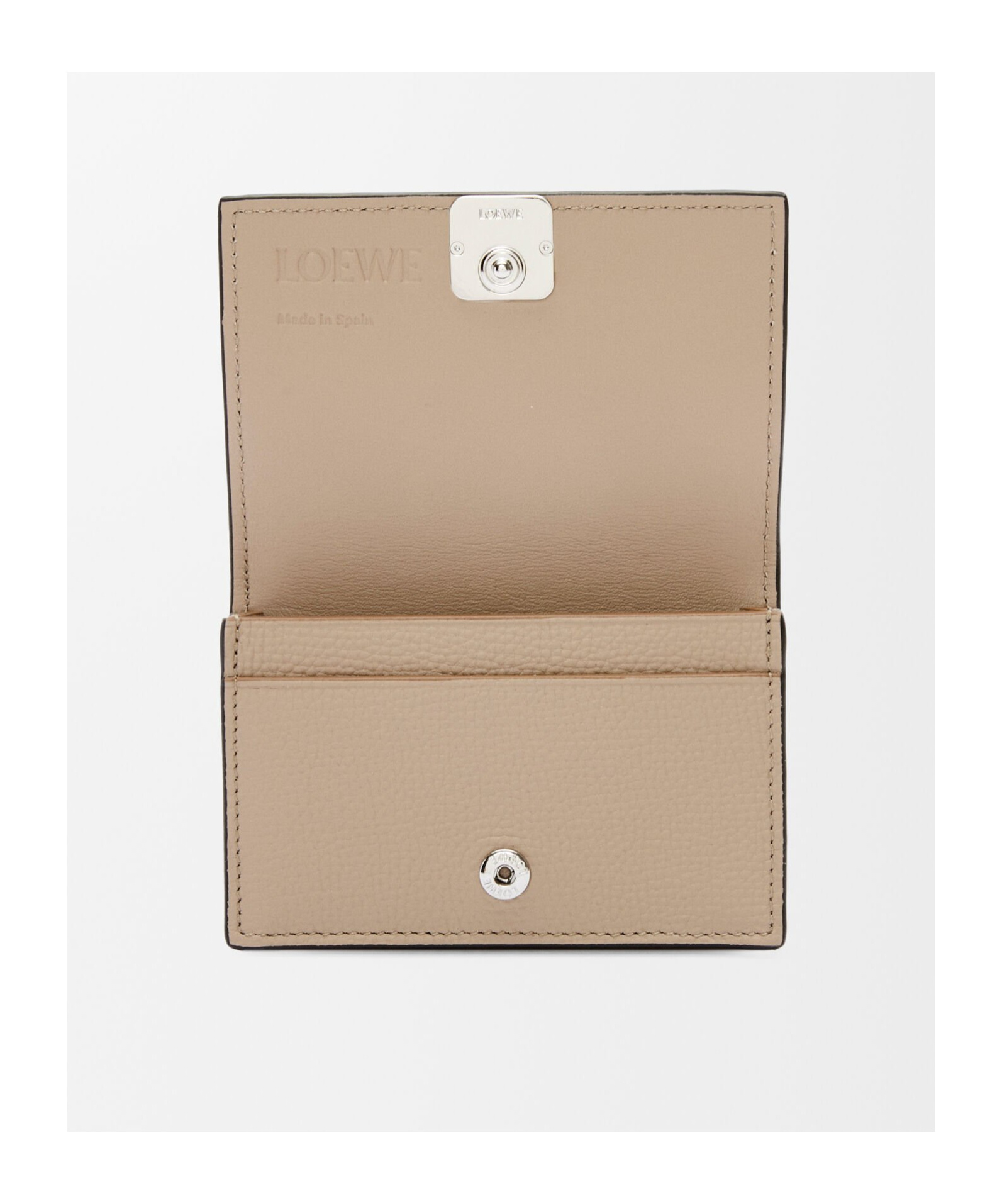 Loewe Anagram Business Cardholder In Pebble Grained Calfskin In Neutral