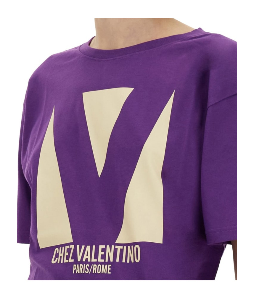 Shop Valentino Chez-print T-shirt In Purple