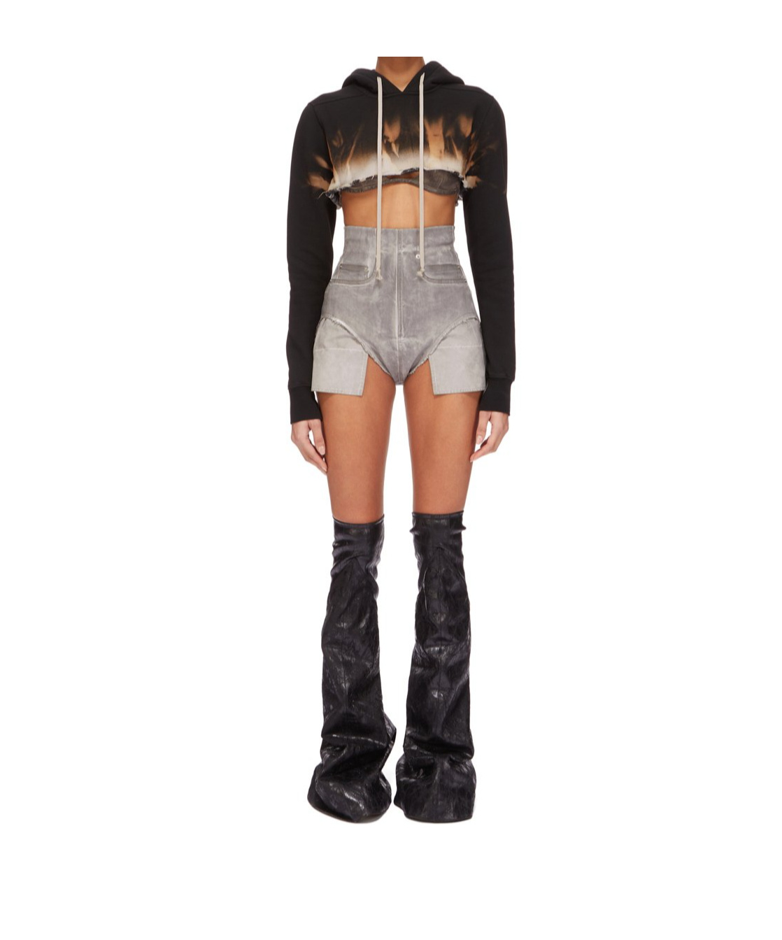 Rick Owens Drkshdw Hooded Sweater In Black