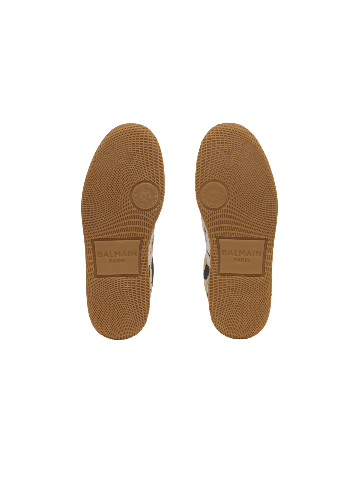 Balmain Swan Leopard Print Suede Leather Trainers In Brown