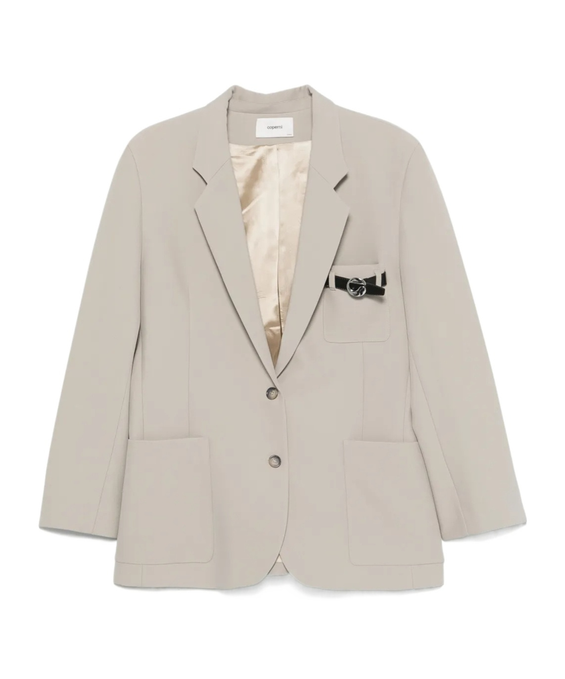 Coperni Tailored Beige Jacket With Single-breasted Design In White