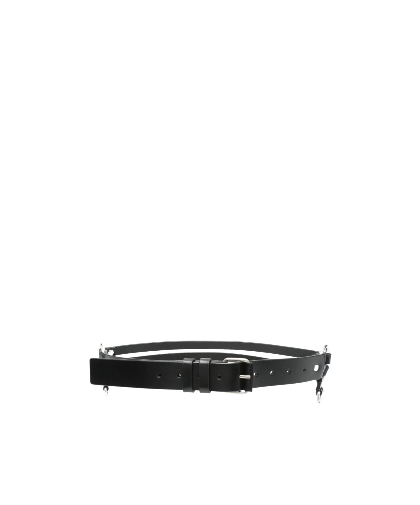Ann Demeulemeester Monna 35cm Belt With Double Rings In Black