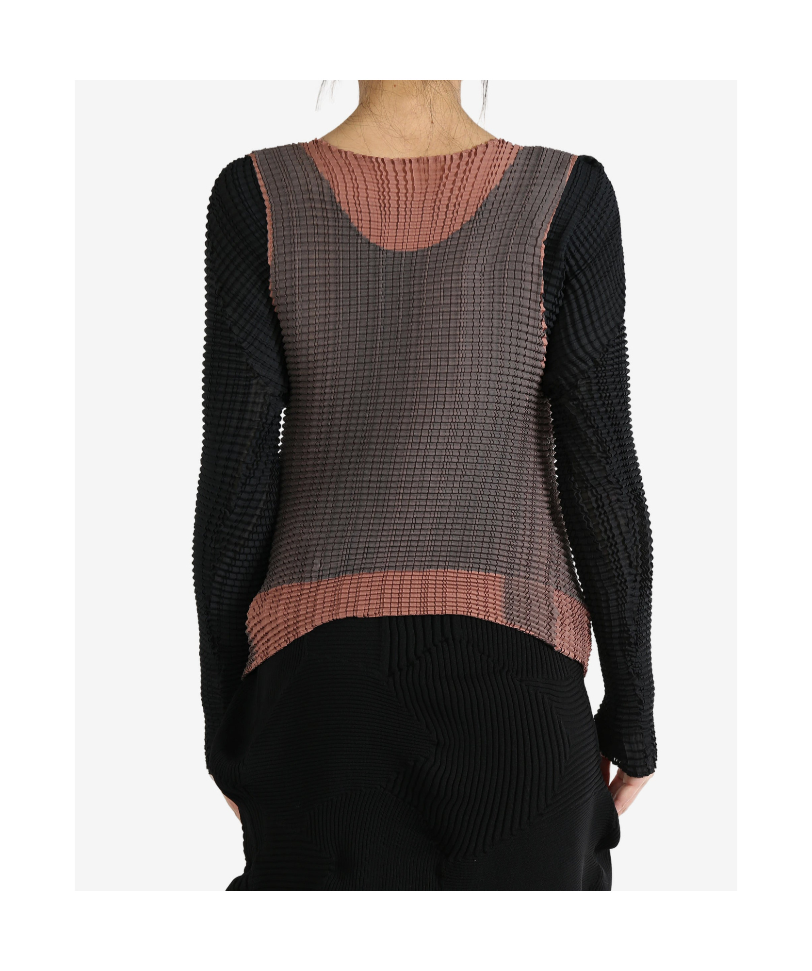 ISSEY MIYAKE LAYERED PLEATED BLOUSE