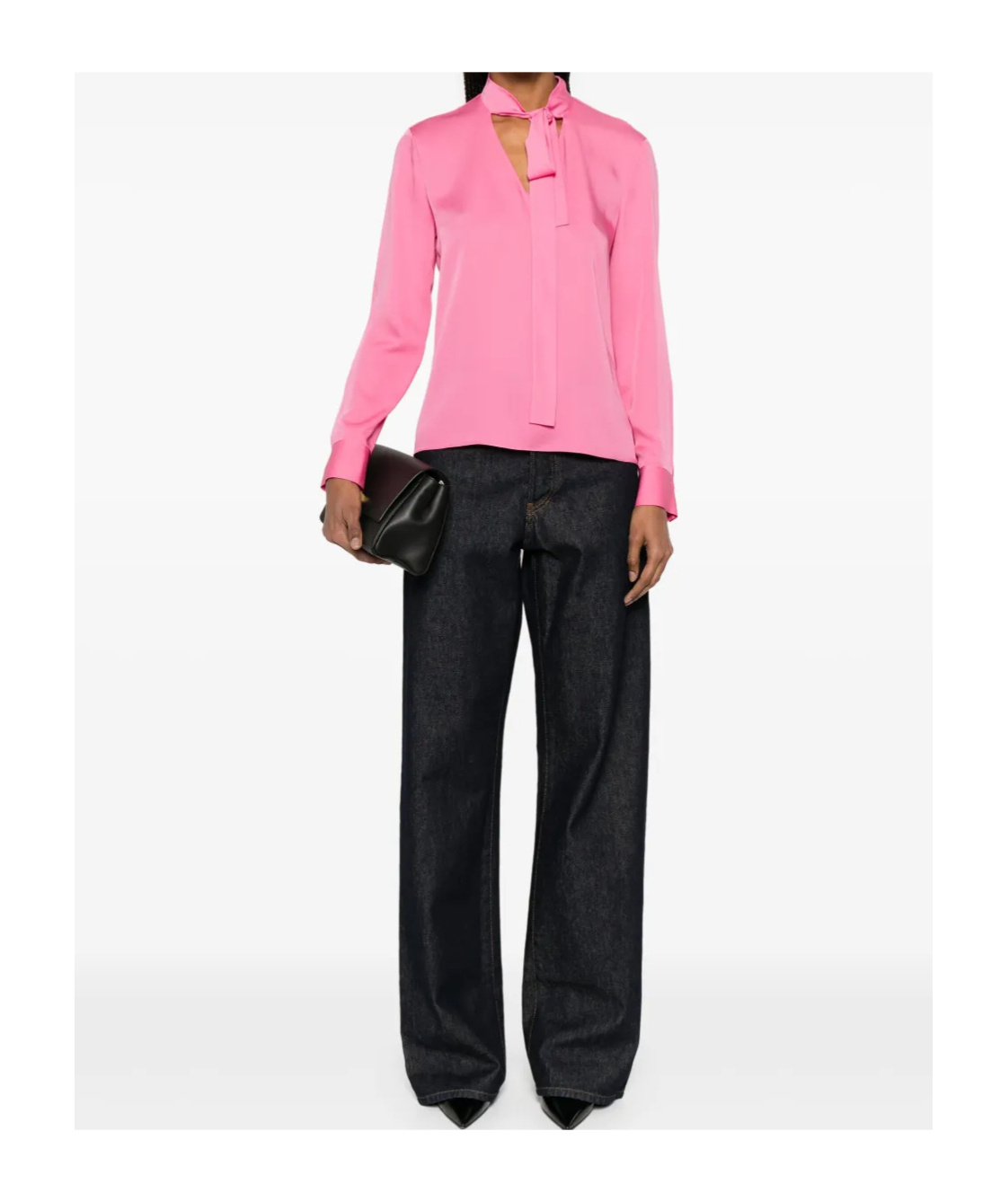 Theory Tie Neck Silk Blouse