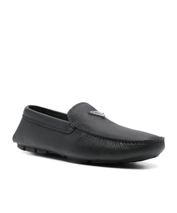 Prada Drive Leather Loafers In Black