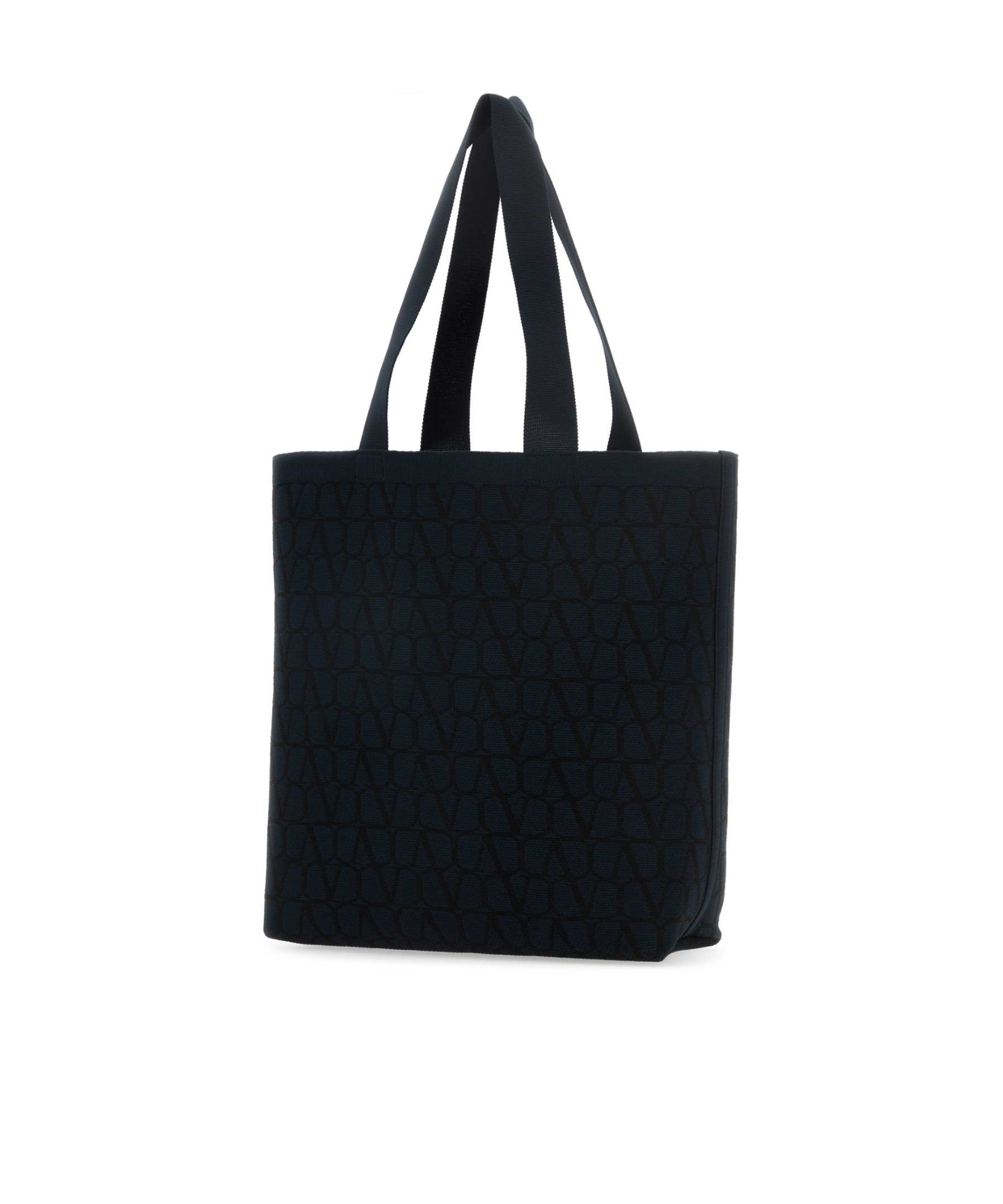 Valentino Garavani Man Toile Iconographe Shopping Bag In Black