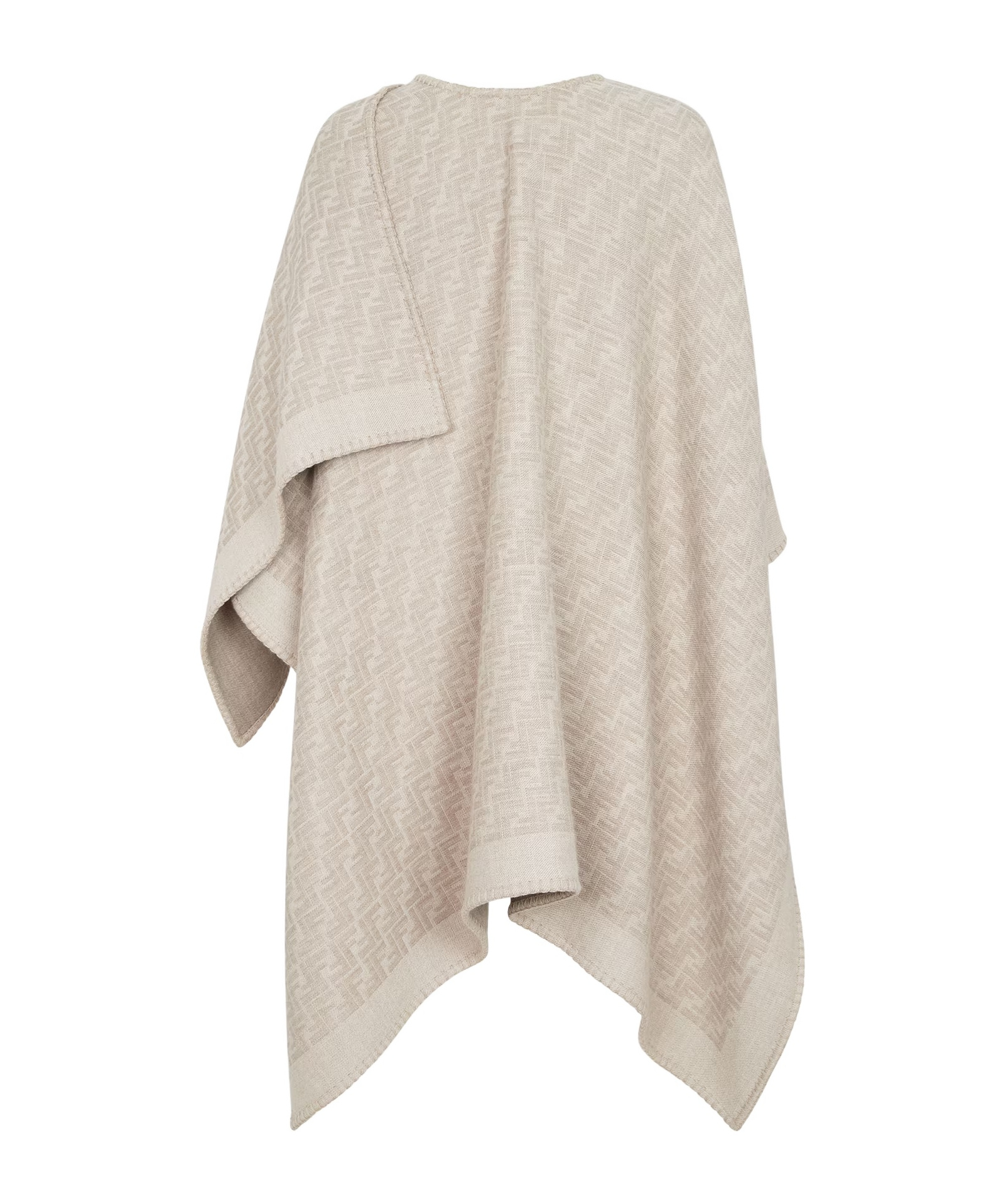 Shop Fendi Beige Wool And Cashmere Poncho In Nude
