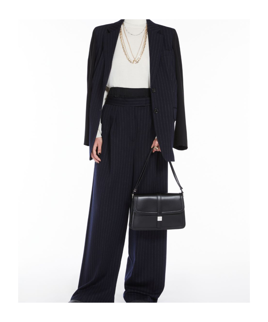 Max Mara Natural Leather Handbag In Black