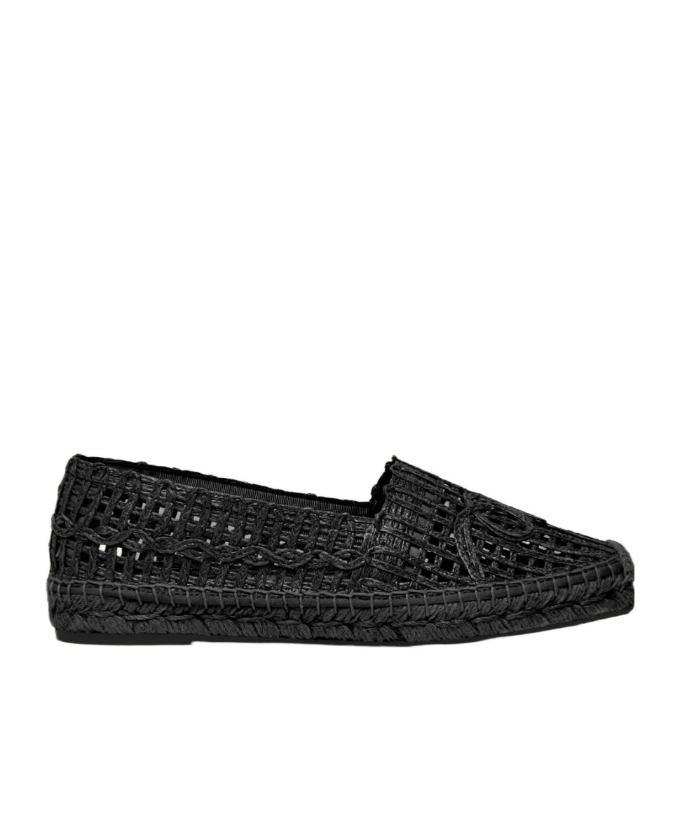 Weekend Max Mara Raffia-effect Espadrilles In Black