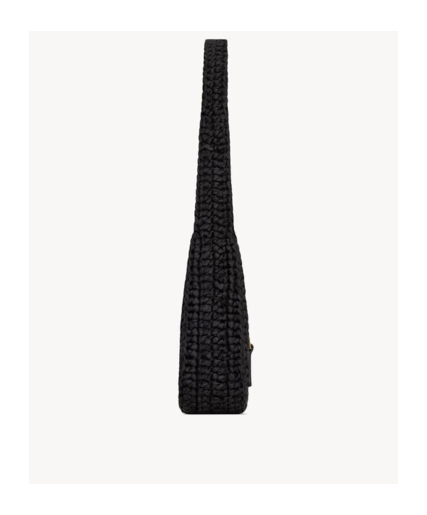 Saint Laurent Mini Le 5 À 7 In Raffia In Black