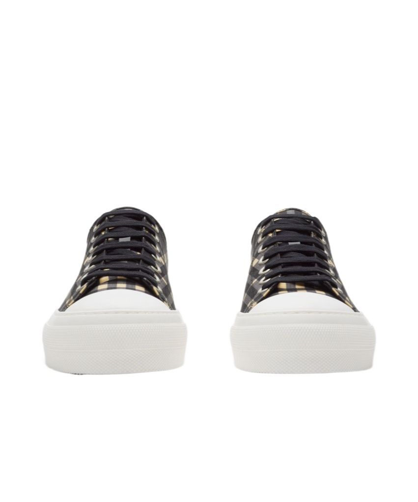 Burberry Check Low-top Sneakers In Black