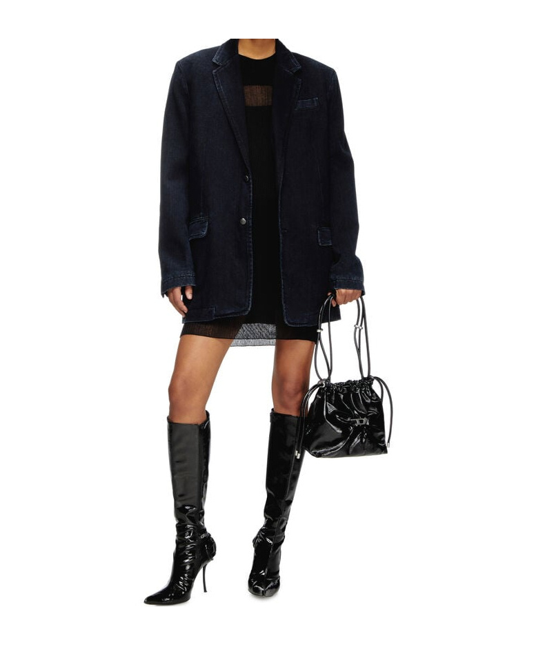 Diesel Blazer In Streaky Denim In Black