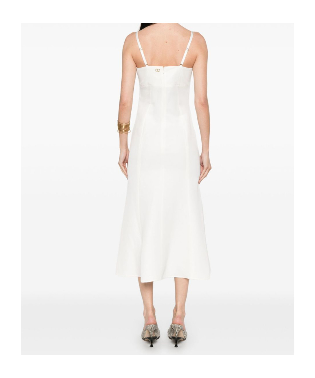 Twinset White Midi Dress With Side Slit