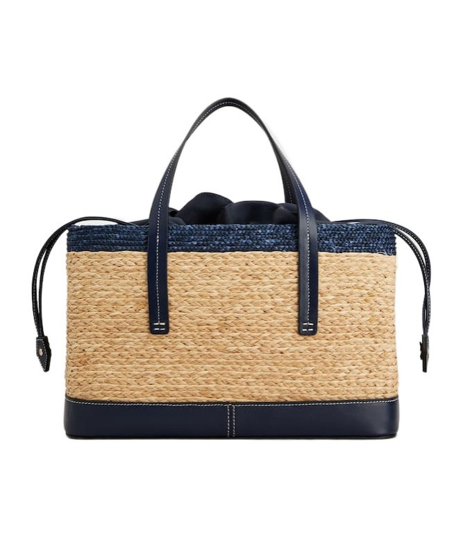 Roger Vivier Viv' Skate Shopping Bag In Raffia