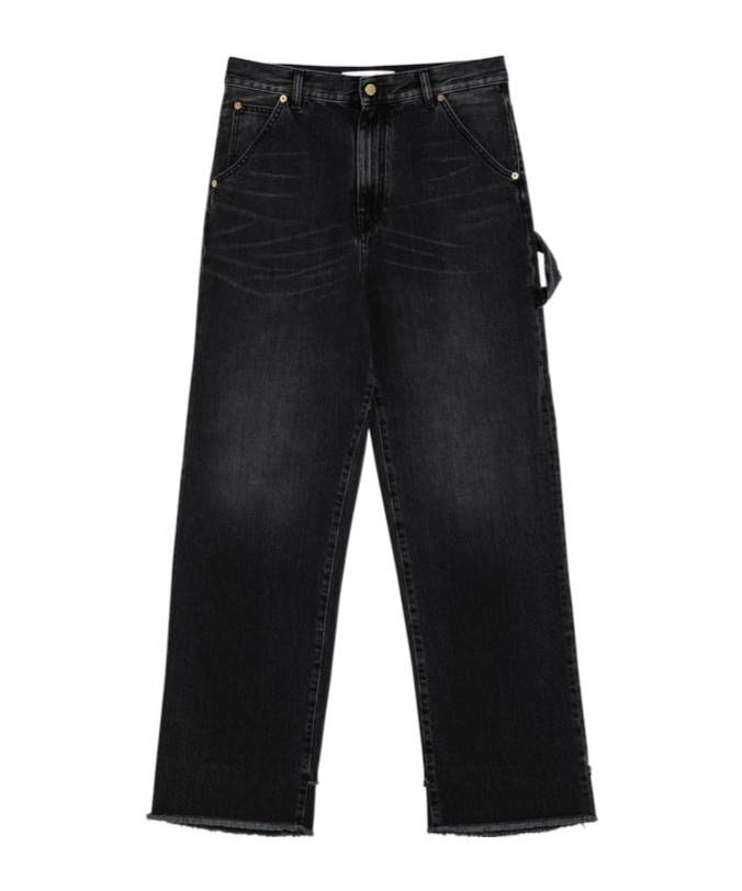 Shop Darkpark Belt Ring Washed Jeans In Black