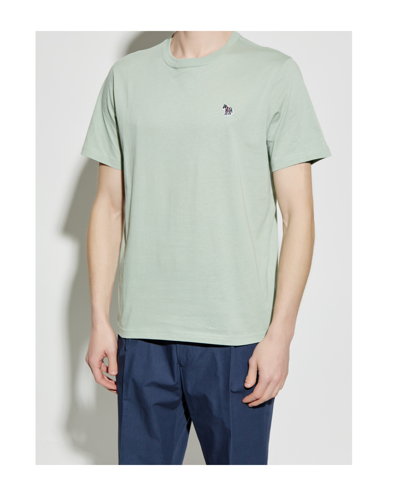 Shop Paul Smith Logo-embroidered T-shirt In Green