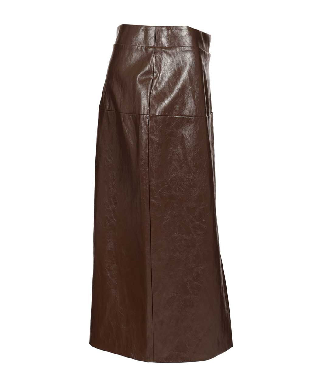 Federica Tosi Gonna Longuette Pelle Metallo Skirts Brown In Brown