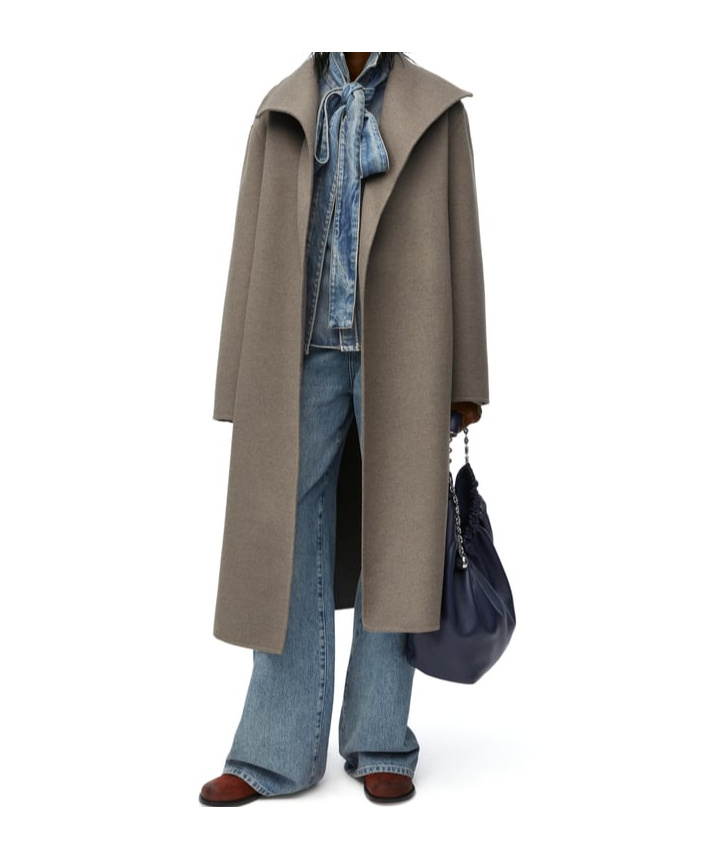 Loewe Belted Coat In Green