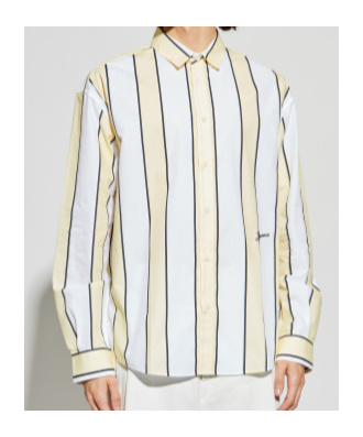 Jacquemus Simon Shirt Buttoned Cuffs Striped Pattern In White