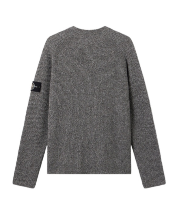 Stone Island Crewneck Jumper With Reflective Coating In Gray