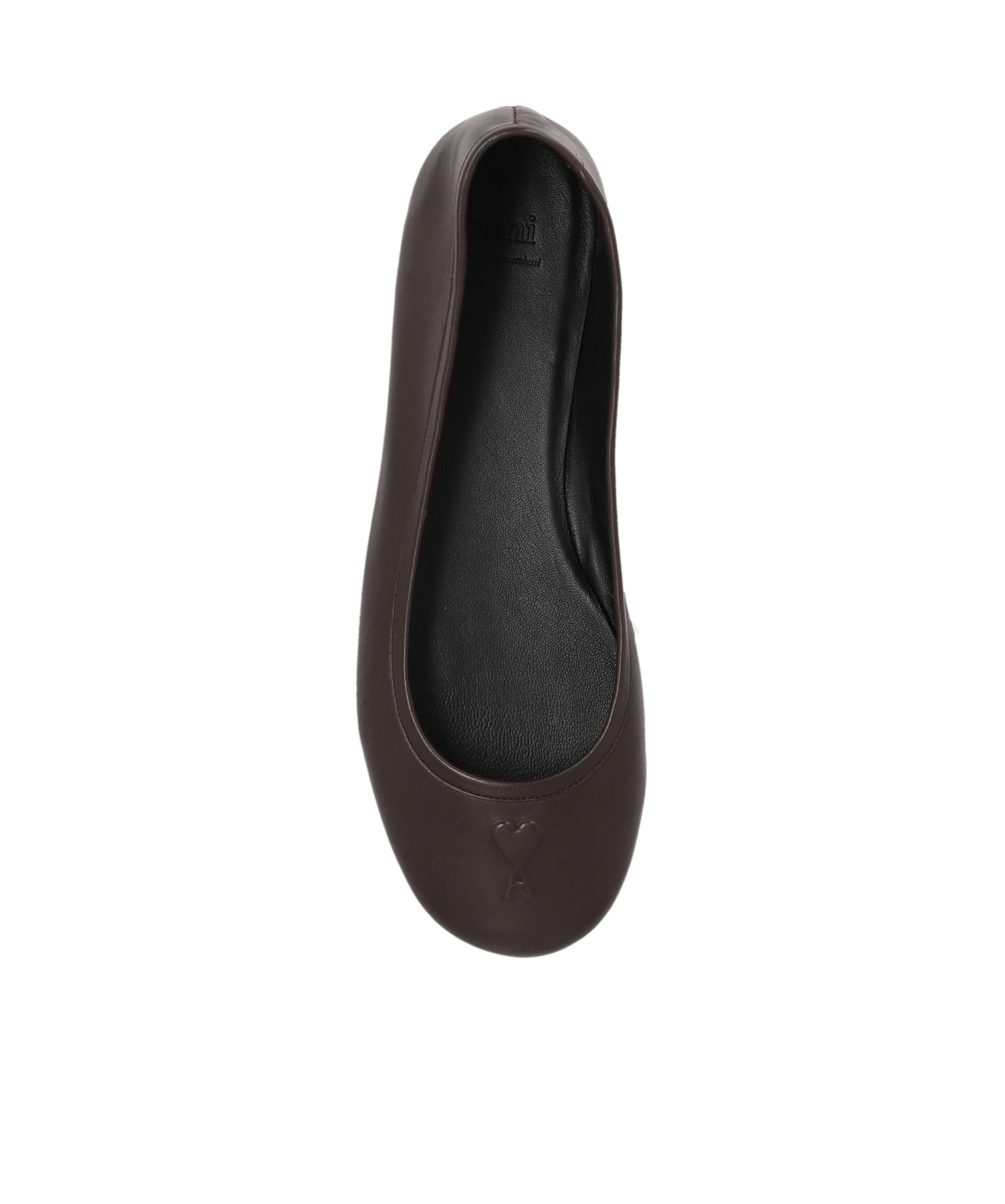 Ami Alexandre Mattiussi Ami Logo Embossed Round-toe Ballet Flats In Black