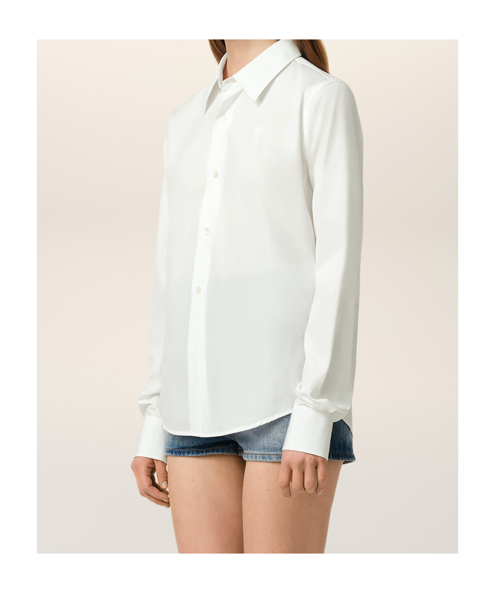 Ami Alexandre Mattiussi Ami Ami De Coeur Cotton Shirt In White