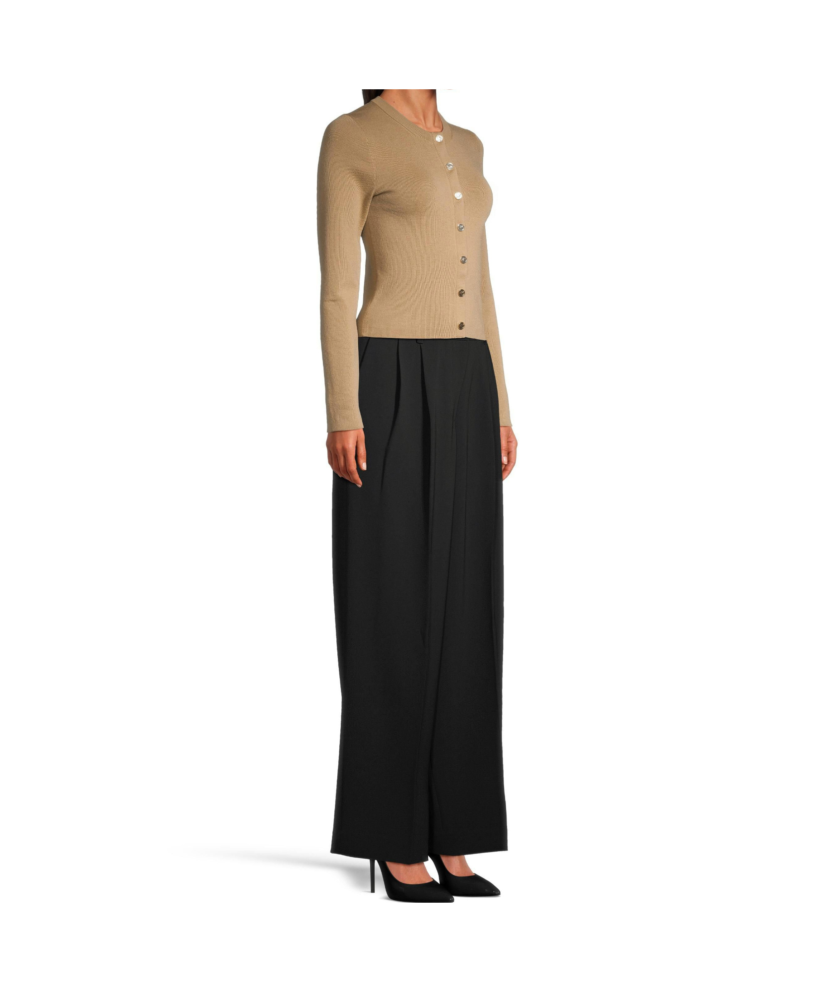 Michael Michael Kors Pleated Wide-leg Pants In Black