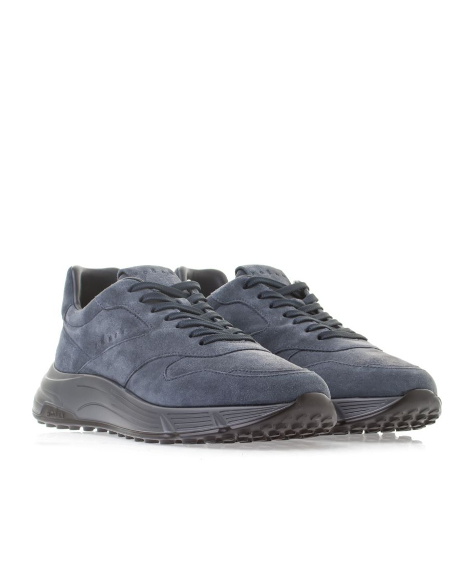 Hogan Mens Navy Hyperlight Branded Suede Low-top Trainers In Black