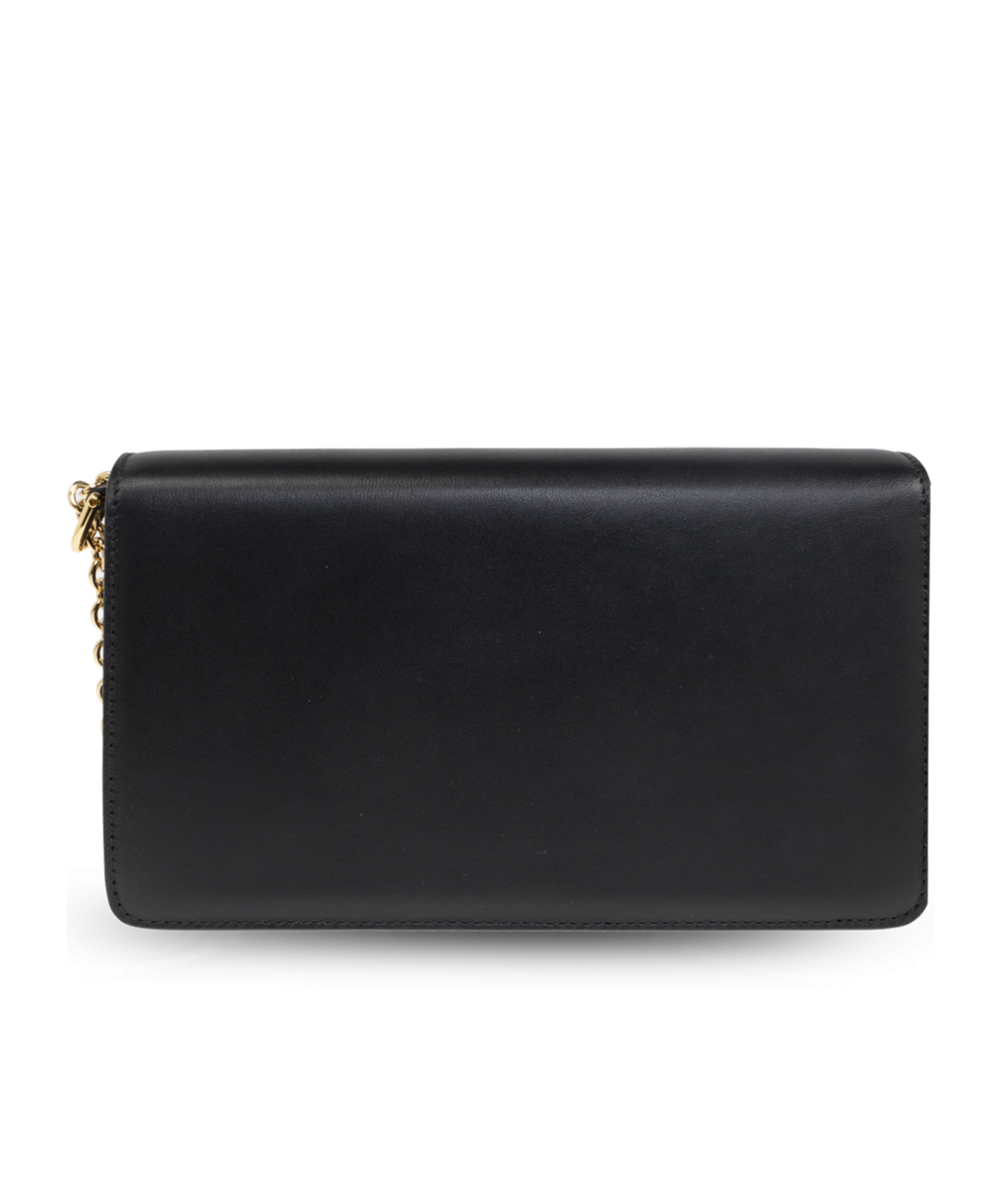 Furla Leather Crossbody Bag Chain Strap Gold-tone Hardware In Black