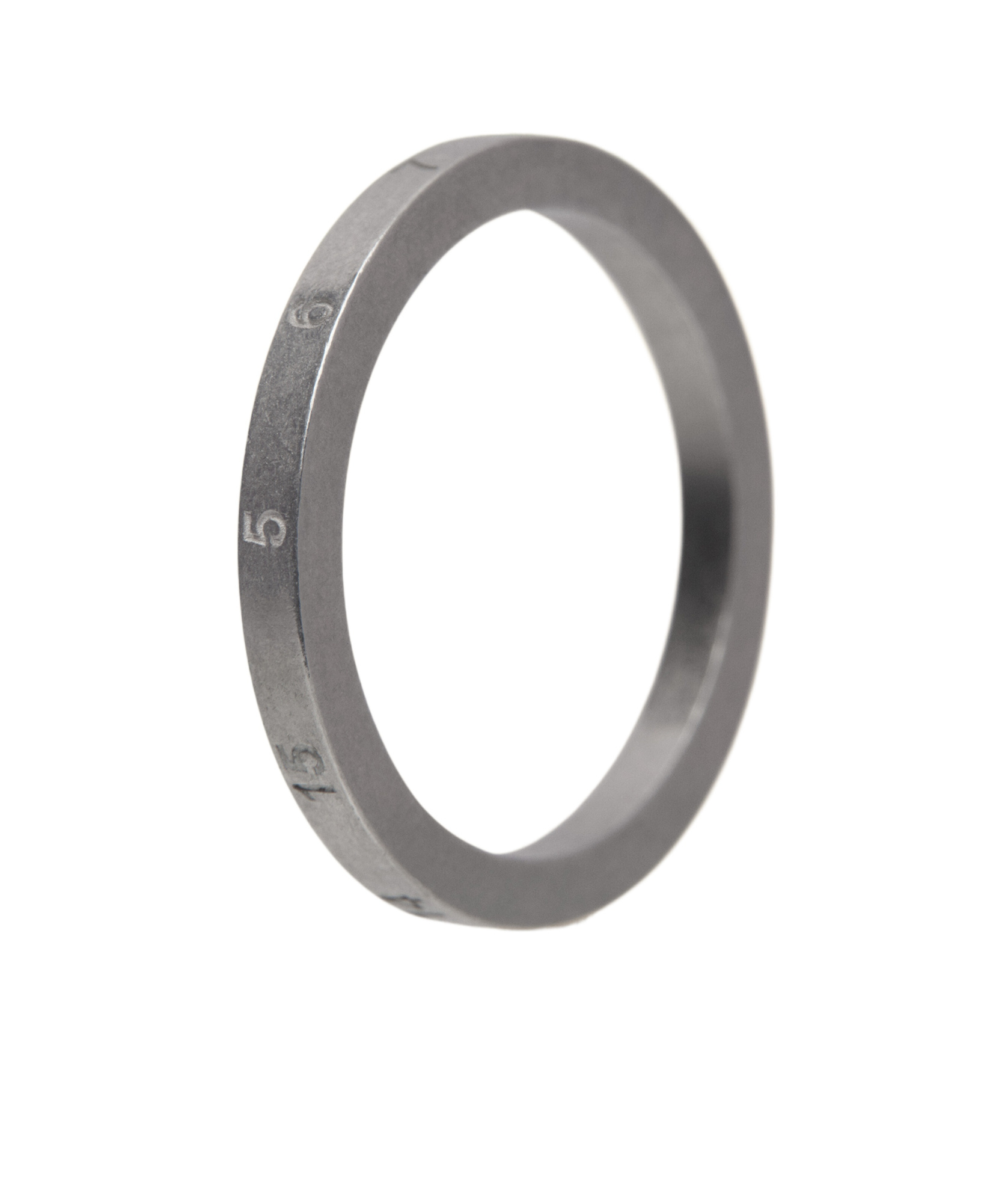 Maison Margiela Numerical Motif Ring In Gray