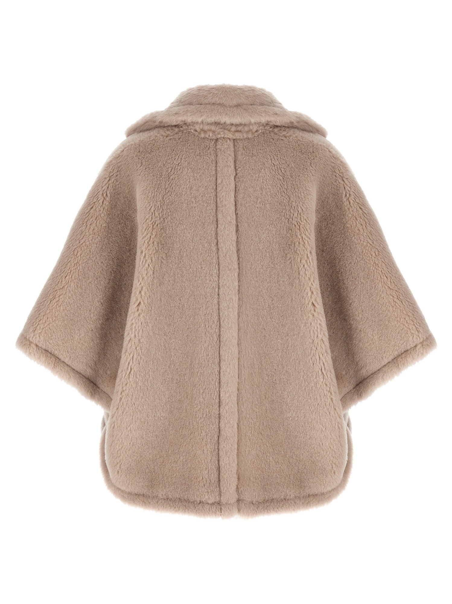 Max Mara Oversized Collar Cape Wide Sleeves In Nude
