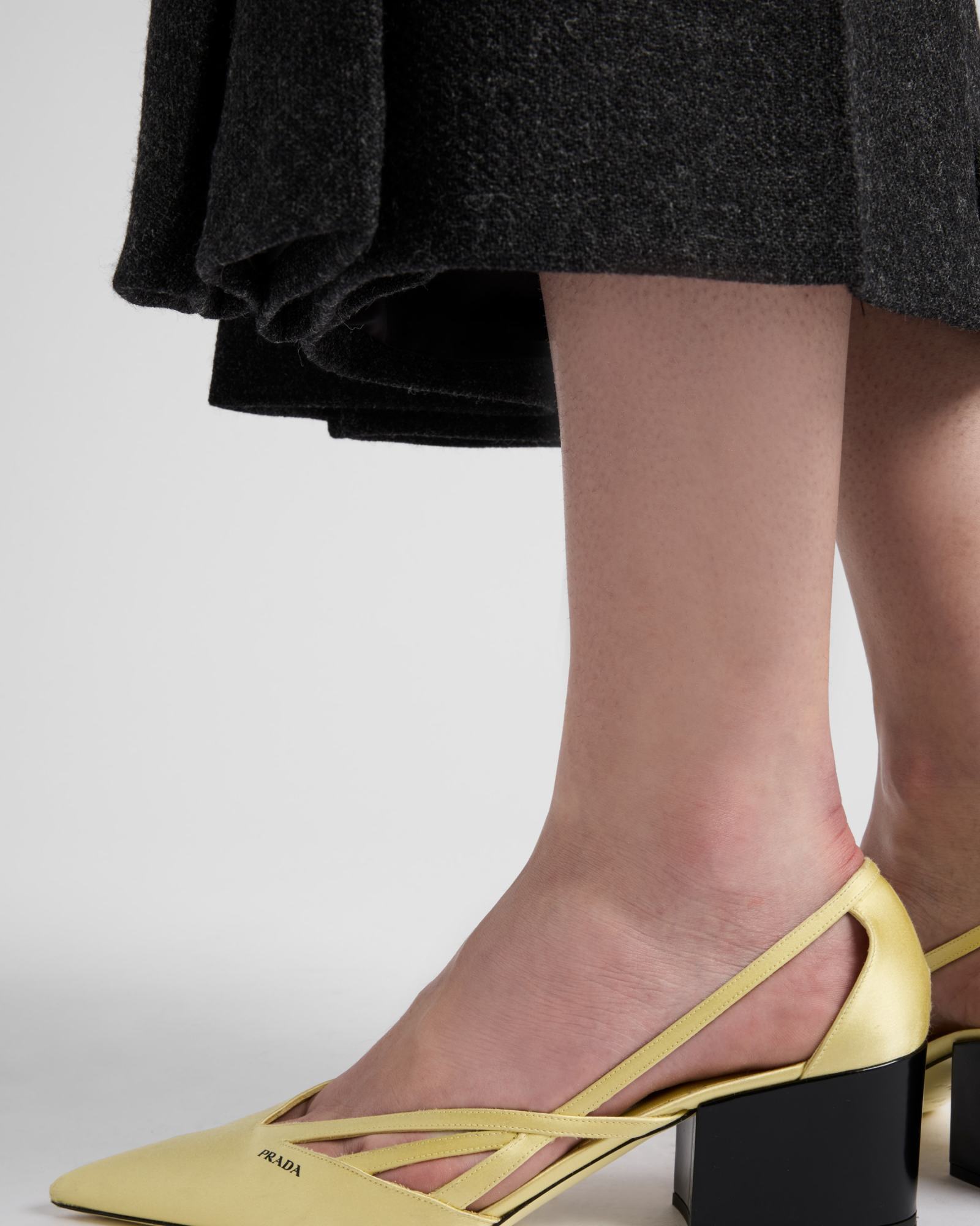 Prada 55 Satin Cut-out Pumps In Yellow