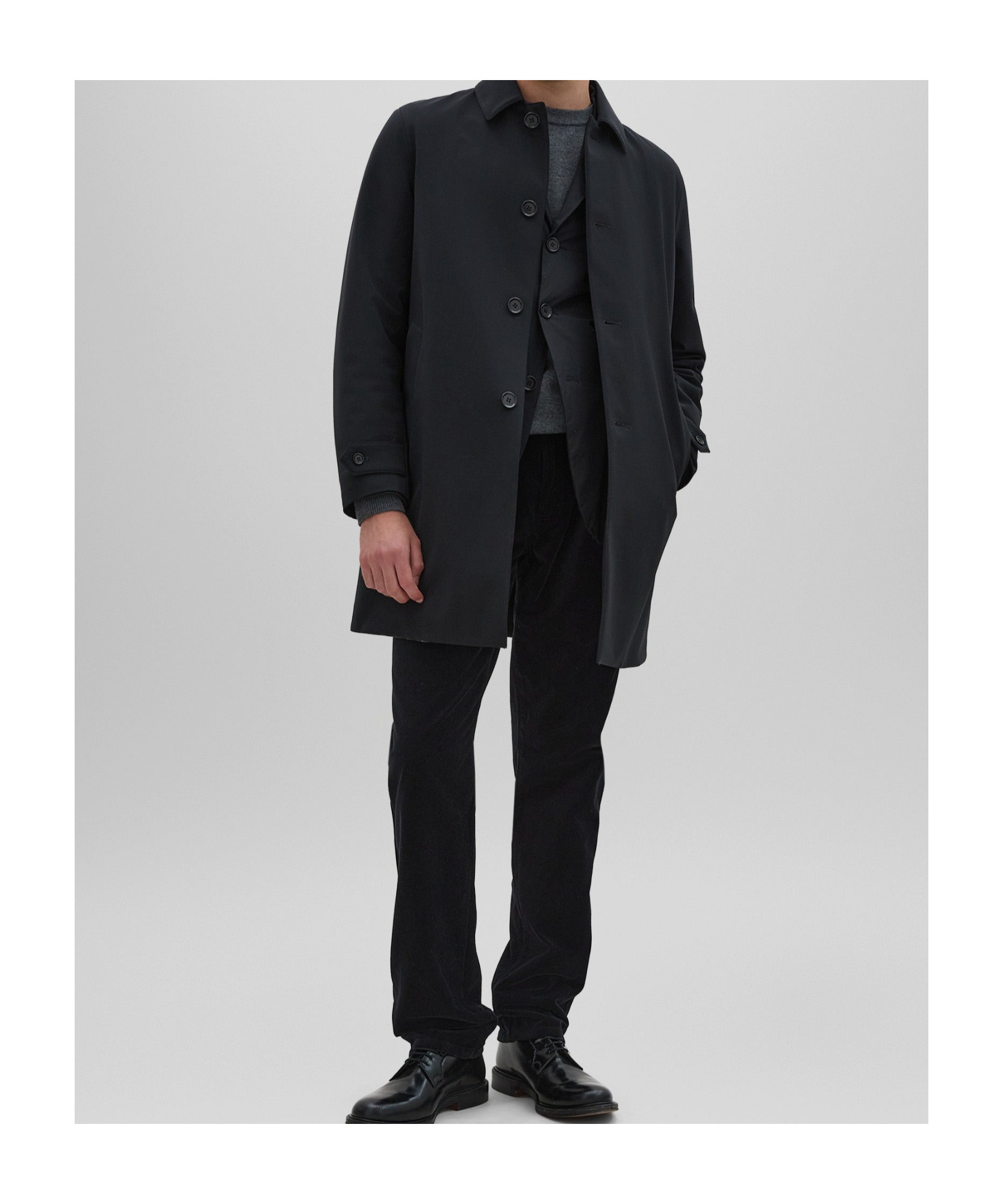 Aspesi Single-breasted Windbreaker In Black