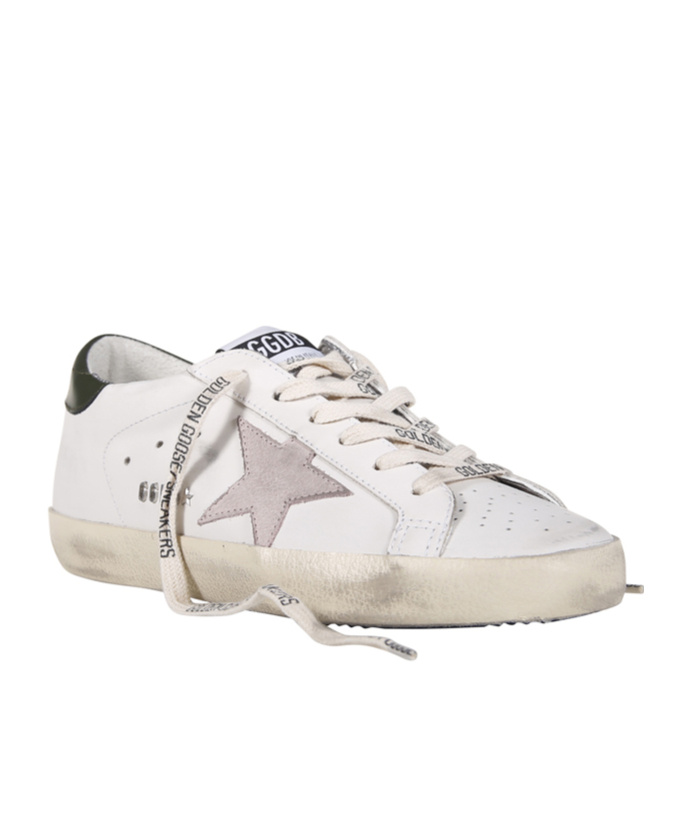 Golden Goose Super-star Distressed-finish Sneakers In White