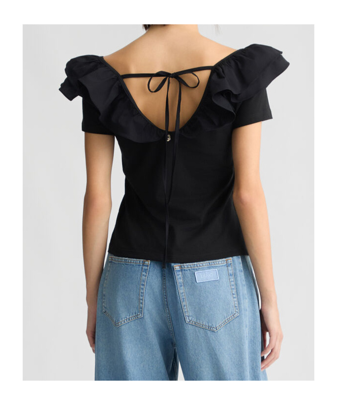 Liu •jo Ruffled Cotton T-shirt