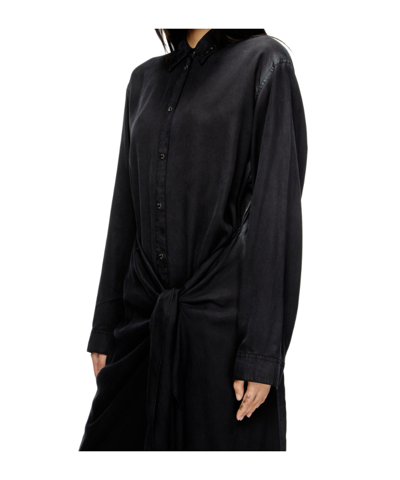 Diesel Long Sleeve Dress In Black