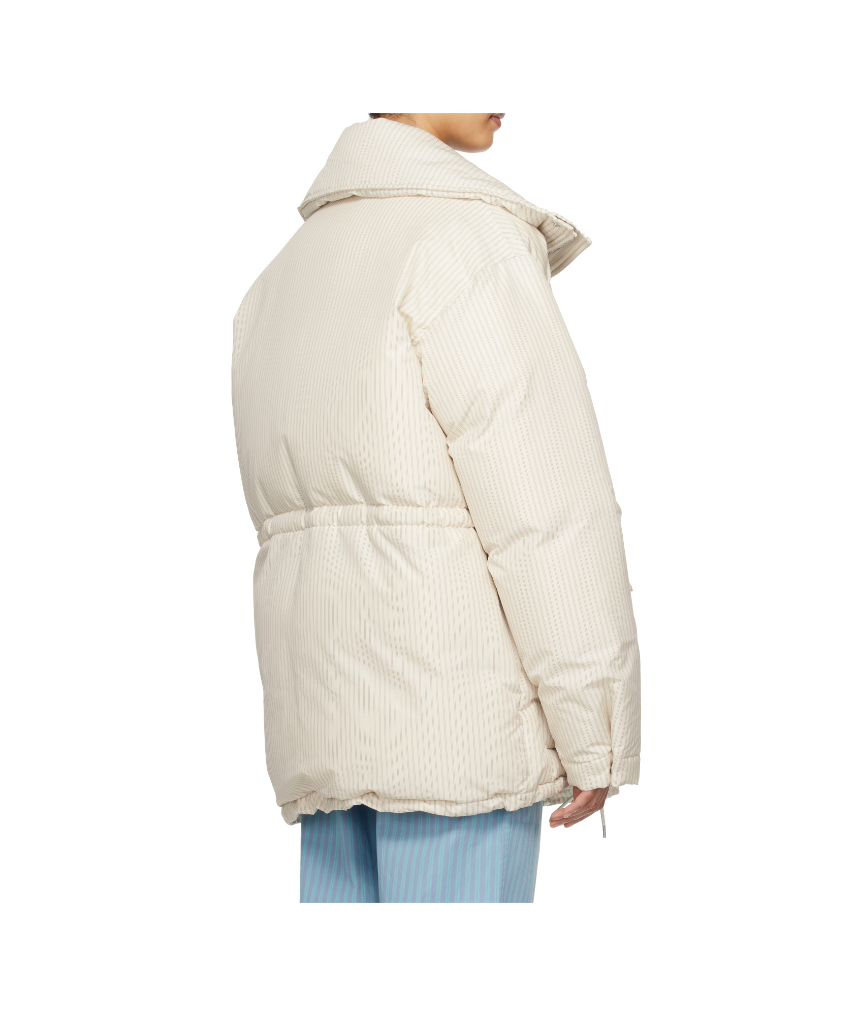 Tekla Ssense Exclusive White Auralee Edition Stripe Down Jacket In White