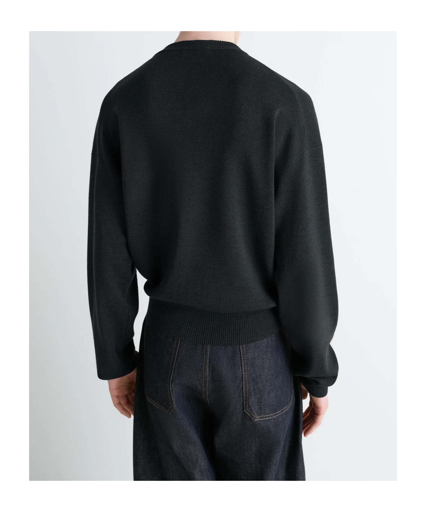 Lemaire Mens Boxy V-neck Jumper In Gray