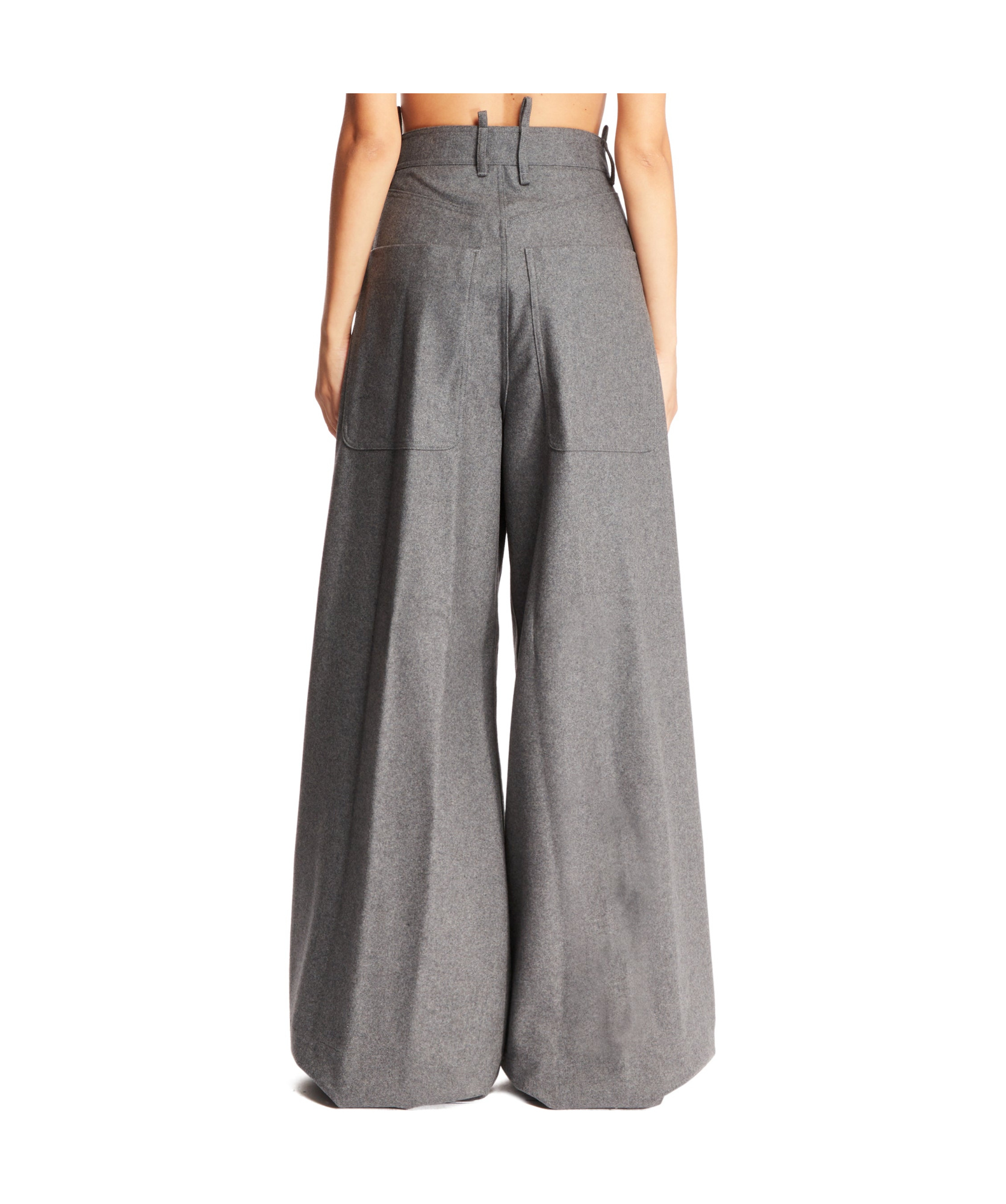 Attico Zippered Casual Pants In Gray