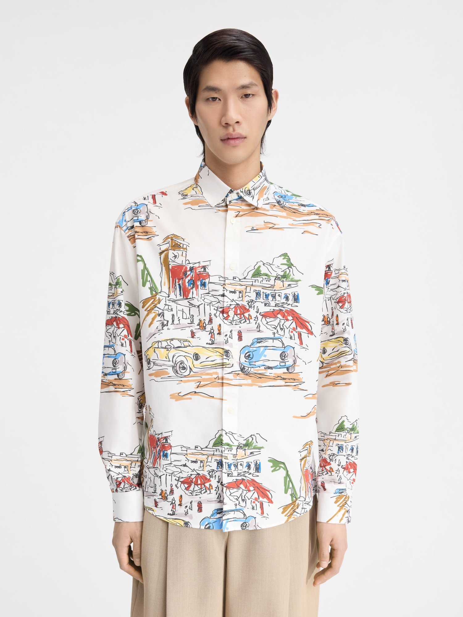 Shop Jacquemus Capri Cars Shirt In White