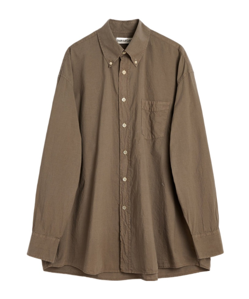 Our Legacy Borrowed Button-down Collar Cotton-voile Shirt In Brown