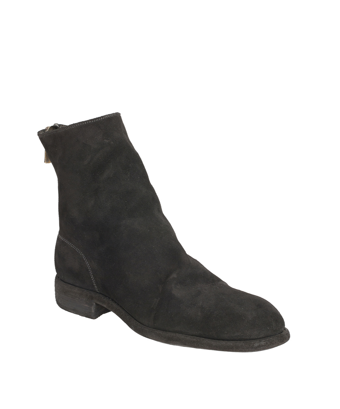 Guidi Back Zip Mid Boot Shoes In Black
